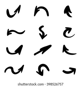 hand-drawn arrows, vector set