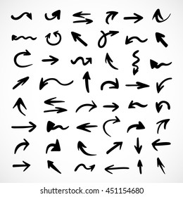 hand-drawn arrows, vector set
