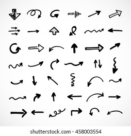 hand-drawn arrows, vector set