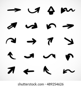 hand-drawn arrows, vector set