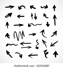 hand-drawn arrows, vector set