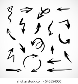 hand-drawn arrows, vector set