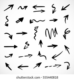 hand-drawn arrows, vector set