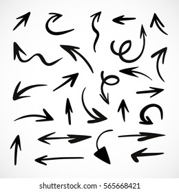 hand-drawn arrows, vector set
