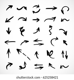 hand-drawn arrows, vector set