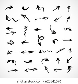 hand-drawn arrows, vector set