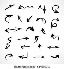 hand-drawn arrows, vector set