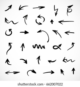 hand-drawn arrows, vector set