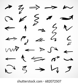 hand-drawn arrows, vector set