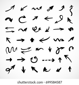 hand-drawn arrows, vector set