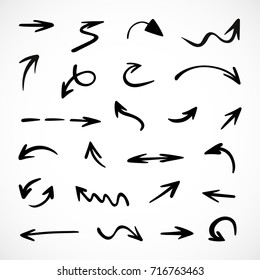 hand-drawn arrows, vector set