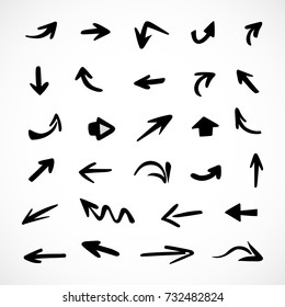 hand-drawn arrows, vector set