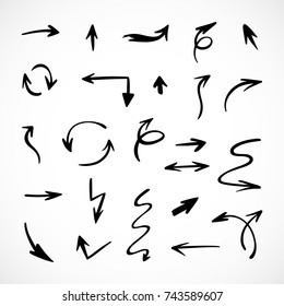 hand-drawn arrows, vector set