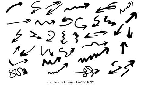 hand-drawn arrows, vector set - Vector illustration EPS10