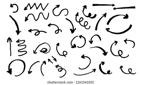hand-drawn arrows, vector set - Vector illustration EPS10