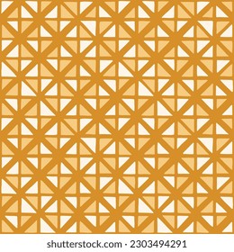 Hand-Drawn Artisanal Wood Block Print Geometric Vector Seamless Pattern. Hans-Stamped Mirrored Triangles Organic Lines Background. Global Nomadic Design. Mini Boho Repeat