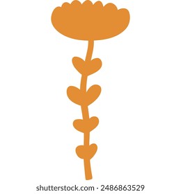 Hand-drawn artistic cute tulip flower. Trendy vector illustration.