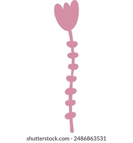 Hand-drawn artistic cute tulip flower. Trendy vector illustration.
