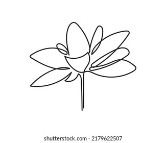 Hand-drawn artistic illustration of the lotus flower line. linear floral pattern. Vector design of a water lily. The concept of yoga