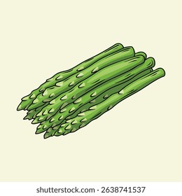 Hand-drawn asparagus spears ready for cooking
