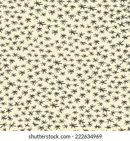 Hand-drawn Asterisk Seamless Pattern. Vector