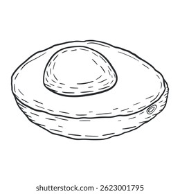 Hand-drawn avocado icon in vintage outline style. Perfect for healthy food packaging, brunch menus, kitchen decor, and organic product branding.