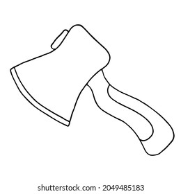Hand-drawn ax. Construction tool.Vector illustration isolated on white background. Ideal for printing flyers, posters.Single element