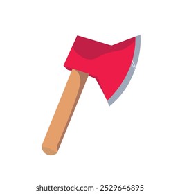 Hand-drawn axe in a cartoon vector illustration, isolated on a white background. Ideal for project designs, tool symbols, and work-themed graphic elements