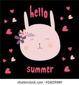 Hand-drawn baby cute vector sun postcard print with letters. Design elements. Doodle hand drawn style illustration for greeting card, t-shirts and bags print, scrapbooking