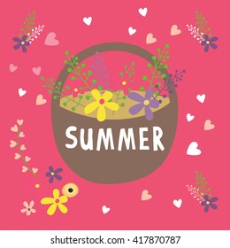 Hand-drawn baby cute vector sun postcard print with letters. Design elements. Doodle hand drawn style illustration for greeting card, t-shirts and bags print, scrapbooking