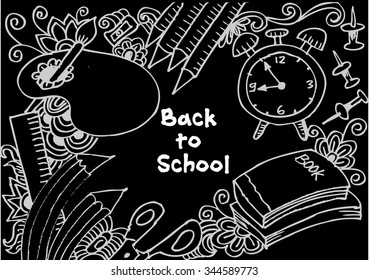 hand-drawn back to school doodles