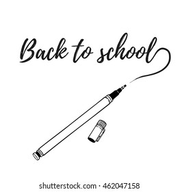 Hand-drawn Back to School sketchy notebook doodles with lettering. Vector illustration.