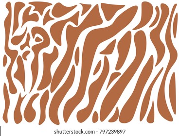 Hand-drawn background abstraction of flowing lines animal ornament coloring