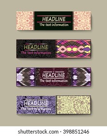Hand-drawn background. banner for text. pattern, ornament, template. Islam, Arabic, Indian, Ottoman motifs. For background information, presentations, and training materials . Cover