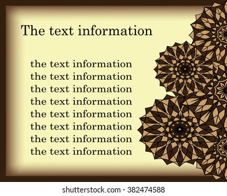 Hand-drawn background. frame for text, pattern, ornament, template. Islam, Arabic, Indian, Ottoman motifs. For background information, presentations, training material . Cover