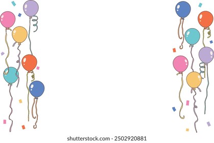 Hand-drawn balloon illustration frame material