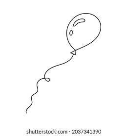 Hand-drawn balloon sketch, doodle style. Festive drawing by ink, pen, marker. Isolated. Vector illustration.