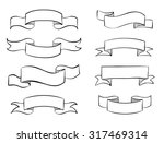 Hand-drawn banner scribble vector vintage scroll design