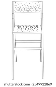 Handgezeichneter Barstuhl und Hocker, Vektorgrafik. Editierbares Line-Art-Design, ideal für Barmöbel, Küchentheken und trendige Sitzmöglichkeiten im modernen Interieur
