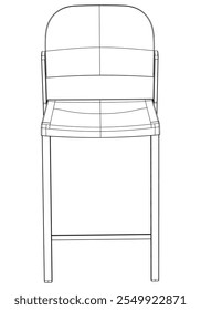 Hand-drawn bar chair and stool vector illustration. Editable line art design ideal for bar furniture, kitchen counters, and trendy seating options in modern interiors