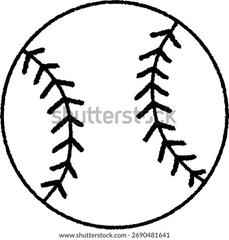 Hand-Drawn Baseball Doodle, Hand-Sketched Baseball Icon, Vector Illustration Clipart