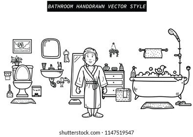 Handdrawn Bathroom stuff vector eps10 art