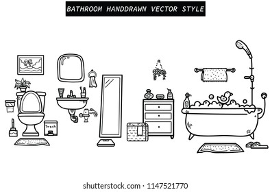 Handdrawn Bathroom stuff vector eps10 art