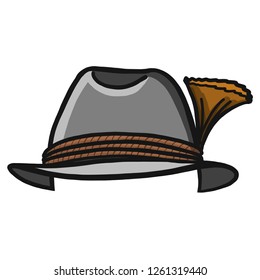 Handdrawn Bavarian Hat Gray Color Front Stock Vector (Royalty Free ...