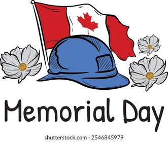 hand-drawn and beautifully colored illustration of Canada's Memorial Day	