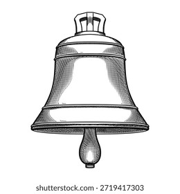 Campana dibujada a mano en la ilustración de rayado