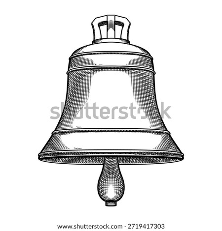 Hand-drawn Bell in Crosshatching Illustration