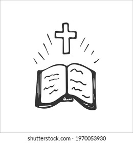 Handdrawn Bible Isolated On White Background Stock Vector (Royalty Free ...