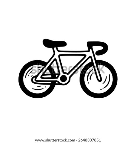 Hand-Drawn Bicycle Doodle Vector – Eco-Friendly Transport Sketch in Black and White