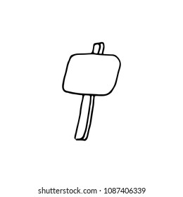 Handdrawn billboard doodle icon. Hand drawn black sketch. Sign symbol. Decoration element. White background. Isolated. Flat design. Vector cartoon illustration.